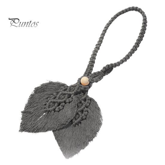 

Завязки для штор Деревянные бусины Плетеные кисточки в форме листа Крепление для штор в стиле бохо Украшение для штор в фермерском стиле Подхваты для штор в спальню Подхваты для штор серый