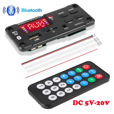 Drahtloses Bluetooth 5.0 9V-24V MP3 WMA-Decoderboard Auto-Audio USB TF FM-Radiomodul Farbbildschirm MP3-Player mit Fernbedienung