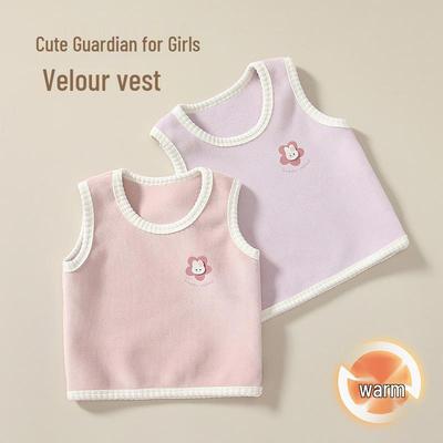 2025 Autumn Baby Girl Sleeveless Double-Sided Fleece Vest (0-3 Years)
