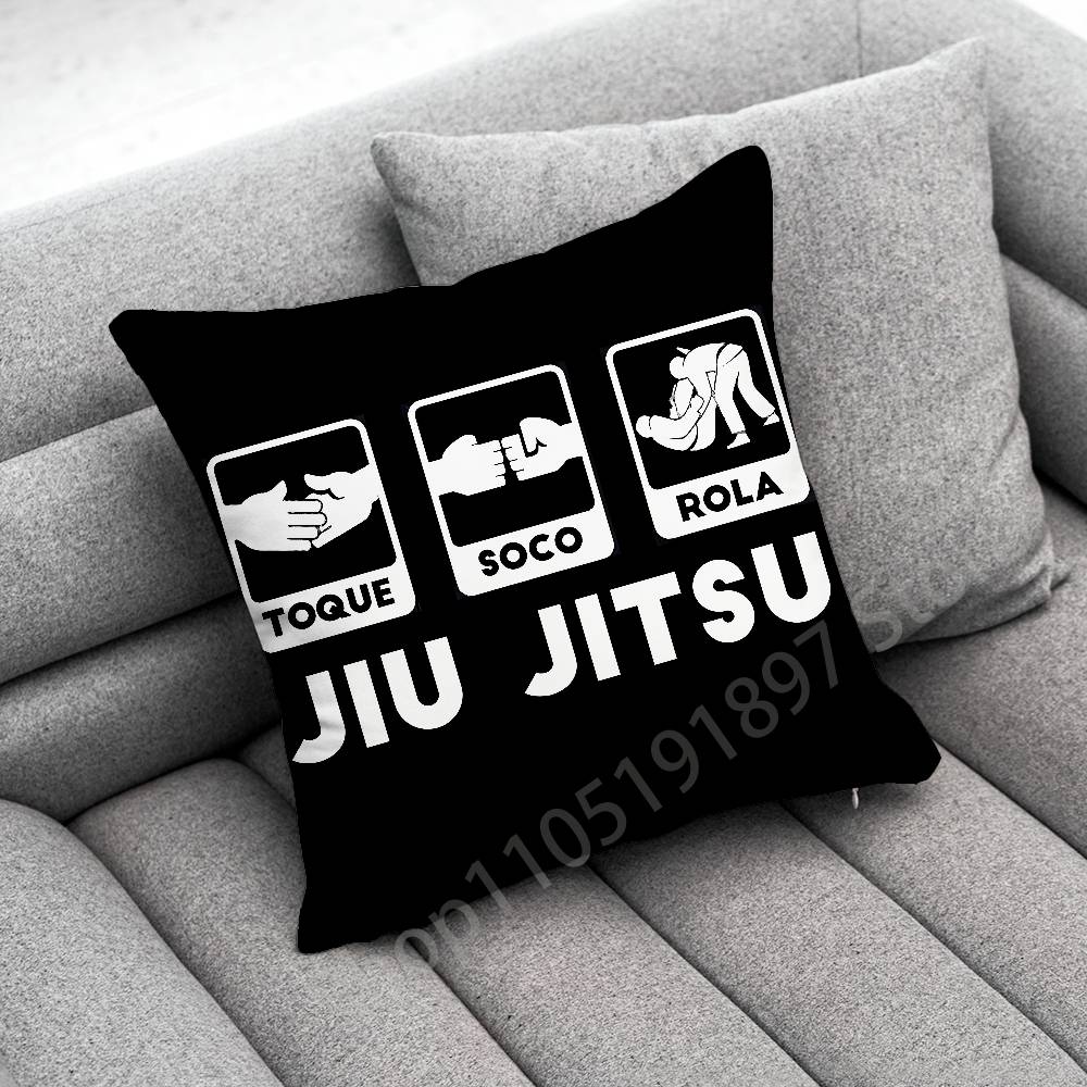Brazilian Jiu Jitsu BJJ Throw Pillow Case For 50x50cm 40x40cm 55x55cm 45x45cm 30x30cm Square Bedroom Pillowcase Cover