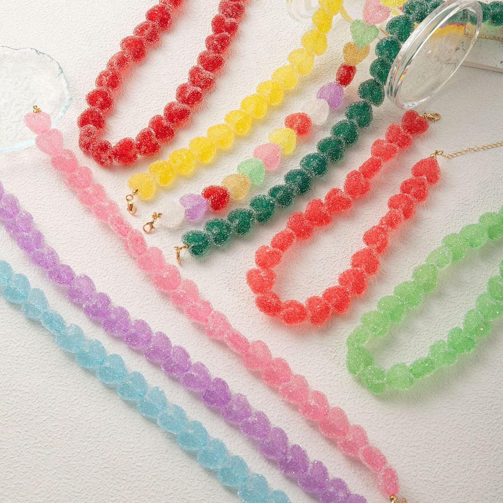 Bunte Harz-Süßigkeiten-Herz-Halskette: Süß, Nischen-Design, Hochwertiger Damenschmuck