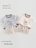 Boys' Summer Style Korean Set: Printed Short-Sleeve Top & Shorts - Light Two-Piece Baby Clothing