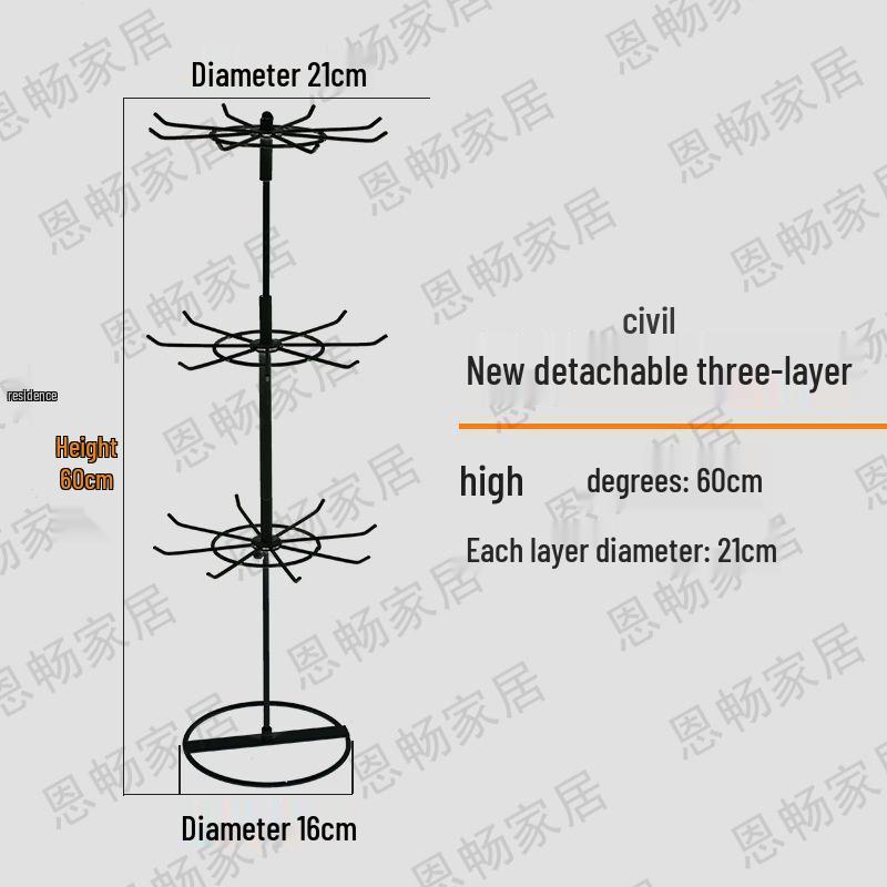 Multilayer Rotating Display Stand with Wheels for Jewelry, Socks, Keychains, Toothbrushes & Stationery