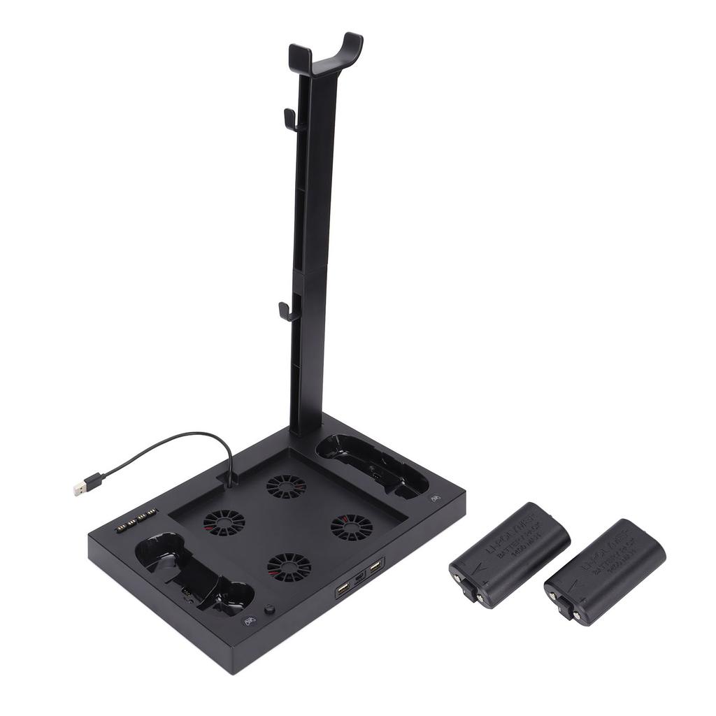 For Xbox Series X Console Cooling Stand Multifunctional Cooling Fan Base with Headset Bracket Battery Adapter