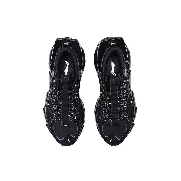 Li Ning Trendy Cushioning Slip Resistant Abrasion Resistant Coverage Low top Running Shoes Unisex Black Purple ARLR001-1
