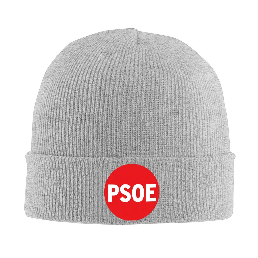 Unisex Adult PSOE Logo Pedro Sanchez Spain Beanie Hats Y2K Cool Knit Hat Autumn Kpop Caps Graphic Warm Bonnet Hats