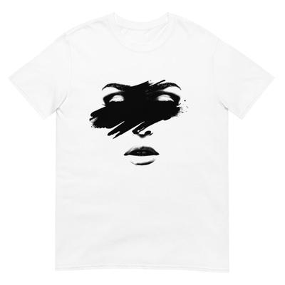 Minimalist Face T-Shirt and Kids Shirt: Unisex Brush Stroke Graphic Tee