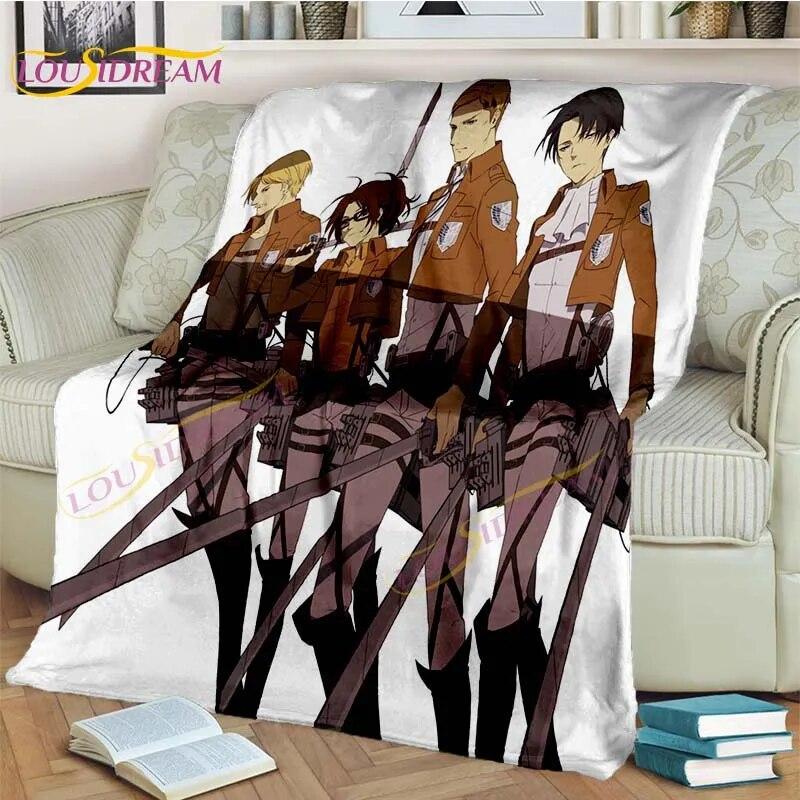 Classic Anime Blanket Attack On Titan Blanket Eren Jaeger Blanket for Bedroom Sofa Livingroom Cartoon Blanket Children's Blanket
