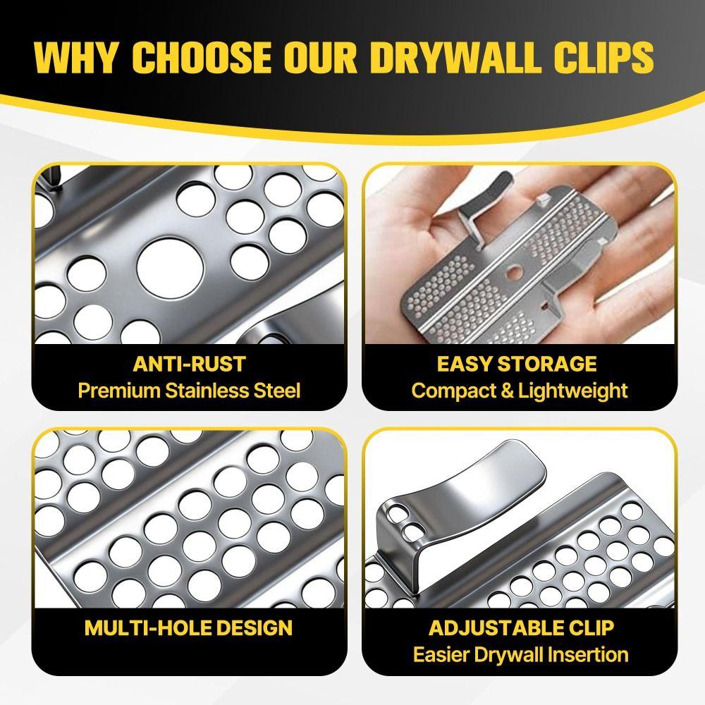 Stainless Steel Wall Repair Clips Strong Metal Hole Repair Patch Wall Patch Kit Smooth Walls