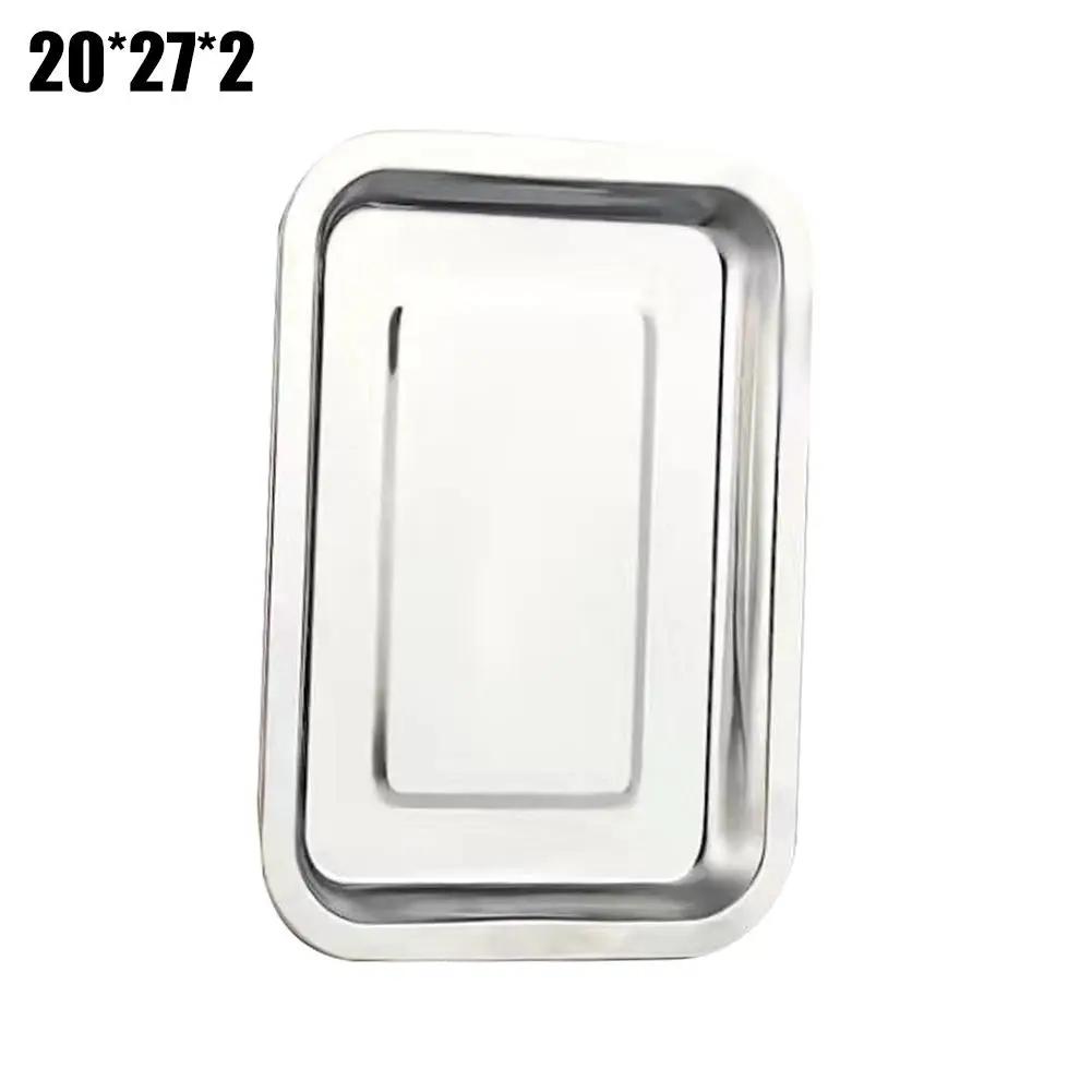 

Нержавеющая Сталь Барбекю Чай Хранение Подача Подносы Гриль Прямоугольник Мясные Принадлежности Ресторан Рис Колбаса Паровая Металлическая Тарелка R5F5