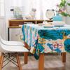 Blue Lotus Leaf American Style Tablecloth Thicken Wedding Party Table Cover Rectangular Table Cloth Home Textile