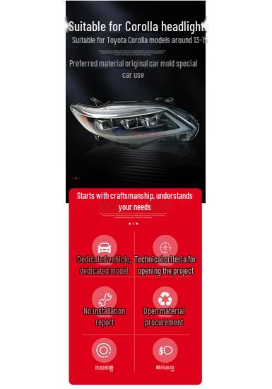 Compatible Headlight/LED Daytime Running Light for 2013-2015 US Spec Toyota Corolla