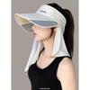 Women's Ice Silk UV Protection Sun Visor Hat, Wide Brim Detachable Face Mask, Summer Cycling Headwear