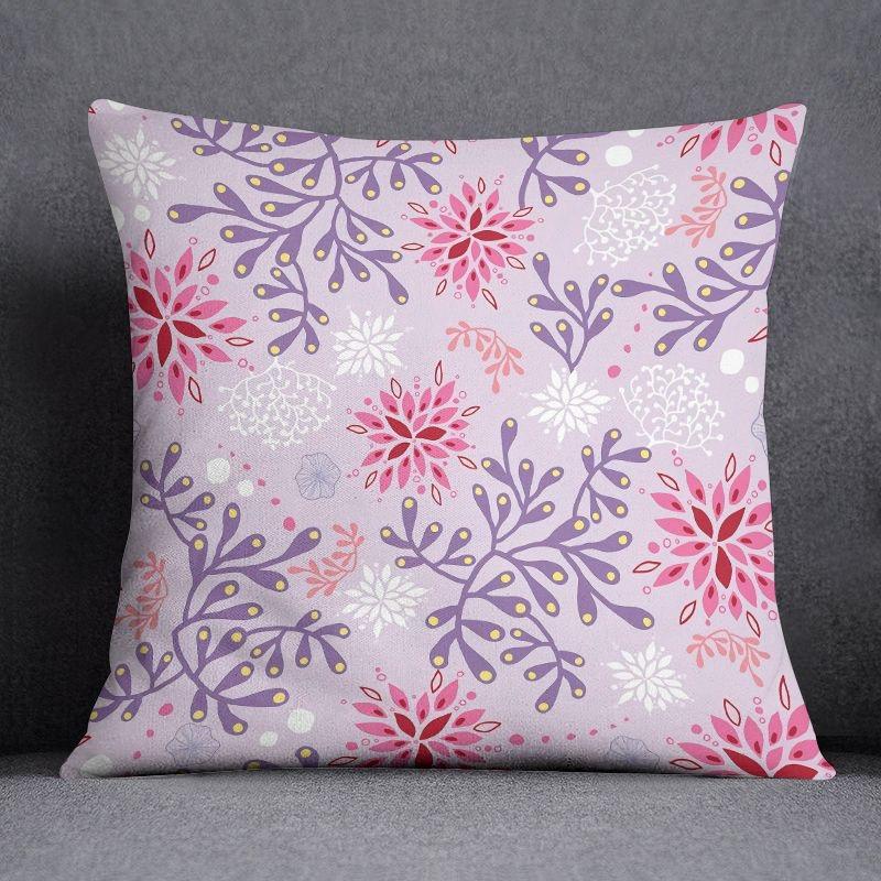 Pink ins Nordic cute pattern pillowcase home decoration sofa cushion living room square pillow cover home fabric