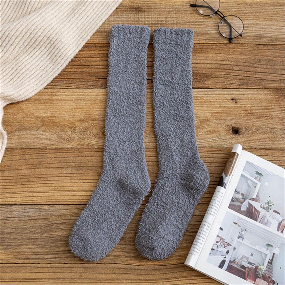 Cadeau de Noël Respirant Doux Hiver Chaud Chaussettes de Sommeil Chaussettes en Velours Corail Moelleuses Confortables Lit Sol