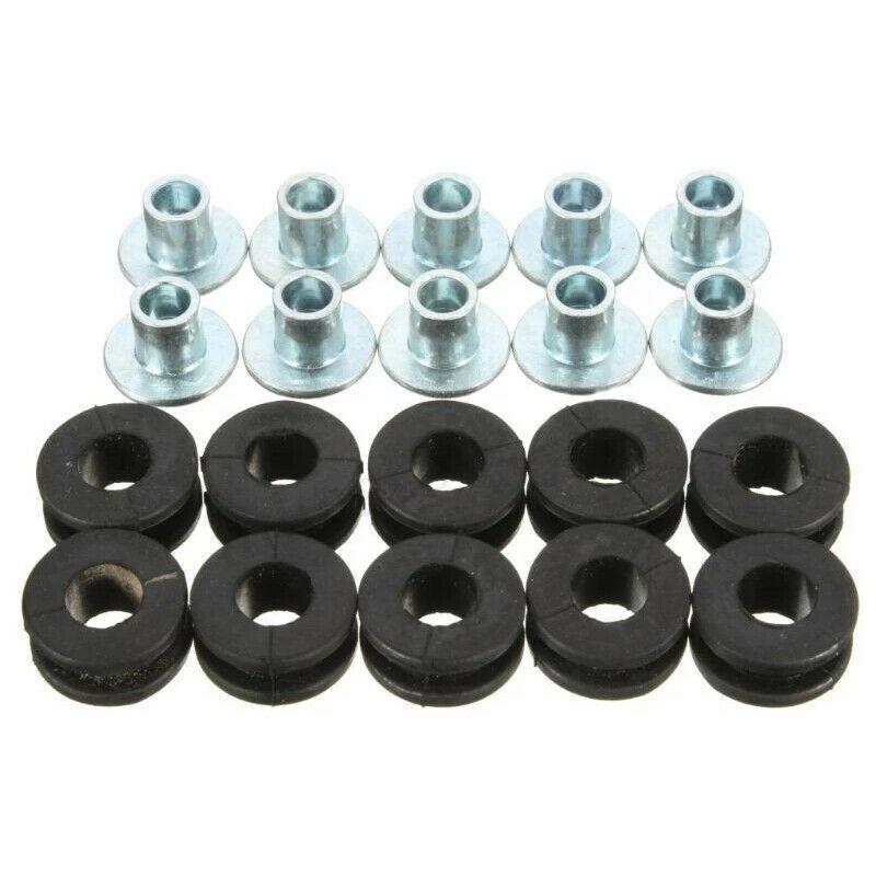 10Pcs Motorcycle Rubber Grommets Bolt Pads Pressure Relief Cushion Buffer Washer Shock Bushing Kit for Kawasaki Fairing Gaskets 10Set