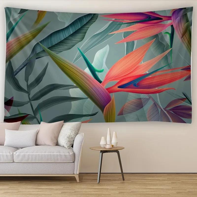 Home Wall Decoration Tapestry Plant Leaves Background Hanging Cloth Office Living Room Tapestry