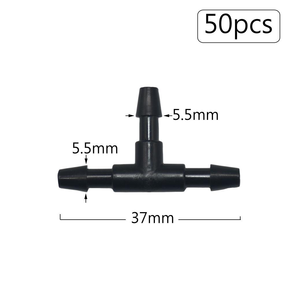 50pcs 3/5 4/7mm Garden Hose Barbed Connectors Tee Elbow Cross End Plug Fitting Coupling Drip Irrigation System Watering