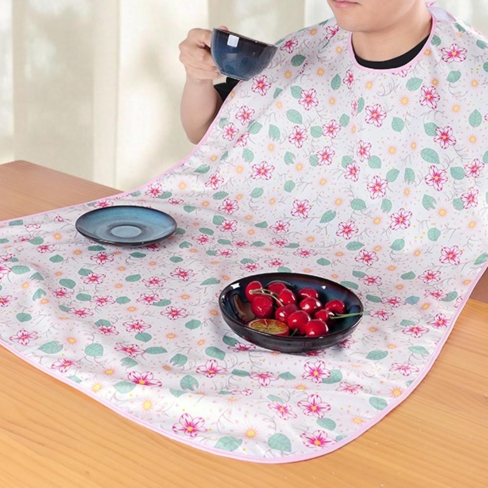 Washable Elderly Eating Bib Waterproof Adult Bib Clothing Protectors for Elderly Nursing Home Use