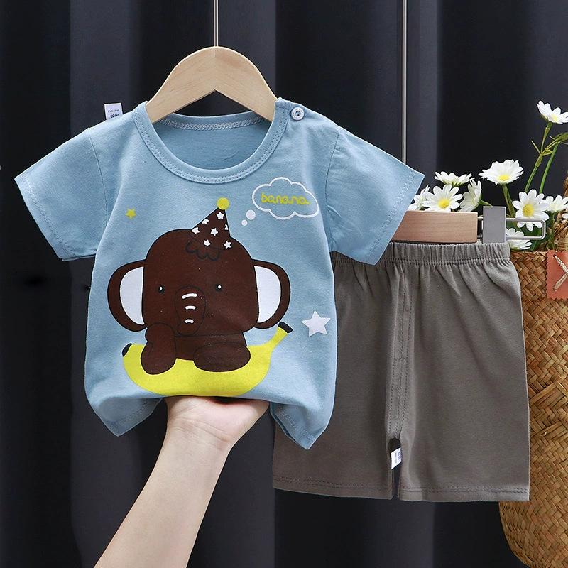 Children's Cotton T-shirt Set - Summer Boys' Casual Short-sleeved Shorts 2-piece Set