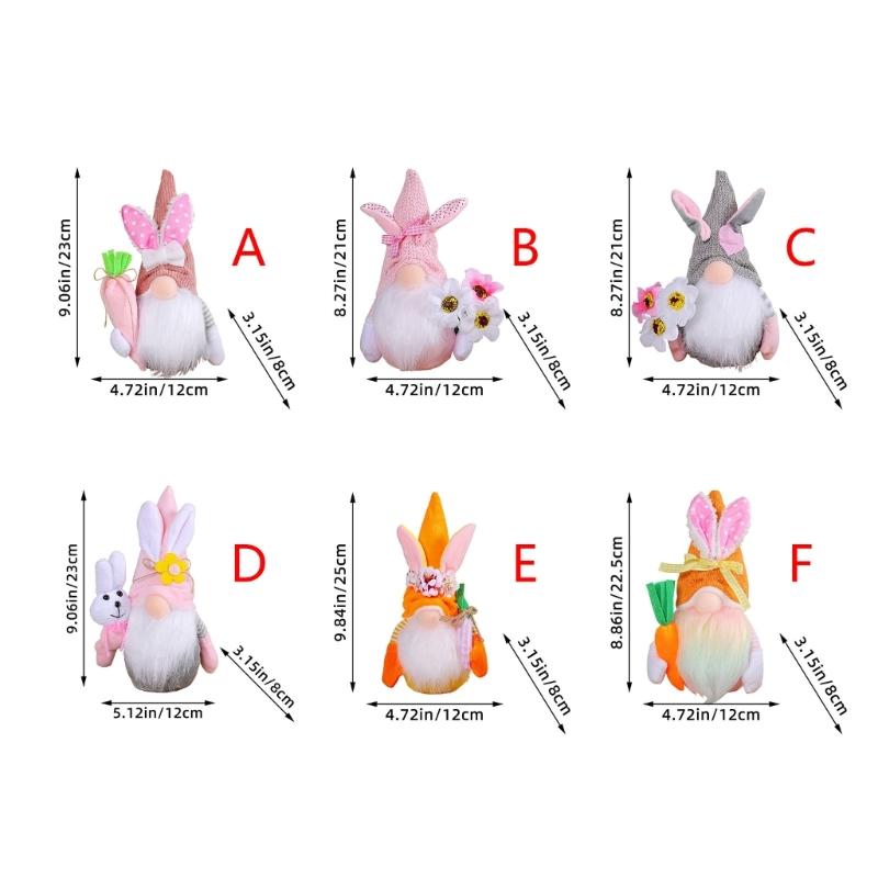 Easter Faceless Gnome Rabbit Doll Spring Easter Festival Party Home Decorations Kids Gift Favor Rabbit Carrot Ornament
