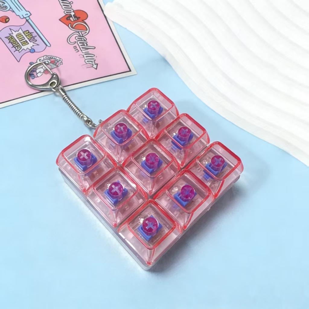 9-Key Decompression Luminous Colorful High-Transparency Toy Tetris Keys 3 * 3 Mechanical Keyboard Explosive Pendant