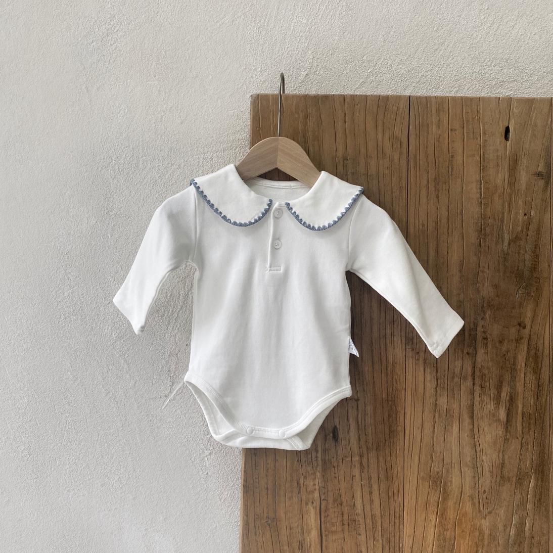 

Комбинезон из хлопка для новорожденных А-типа с отворотом для мальчиков и девочек — идеально подходит для весны и осени 73 cm грязно-белый