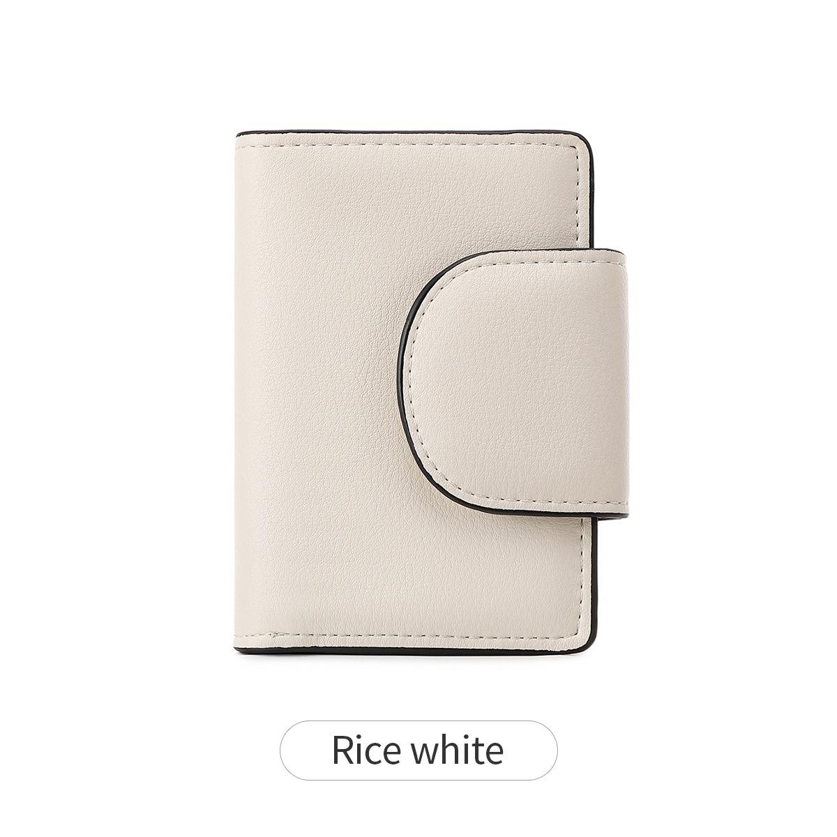 

Новый женский кошелек с пряжкой, короткий кошелек, простой и модный, многофункциональный маленький кошелек бежевый