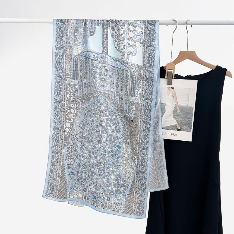 Spring and Autumn New 100 Mulberry Silk Long Scarf Women's Elegant Atmospheric Silk Shawl Versatile High-end Silk Scarf