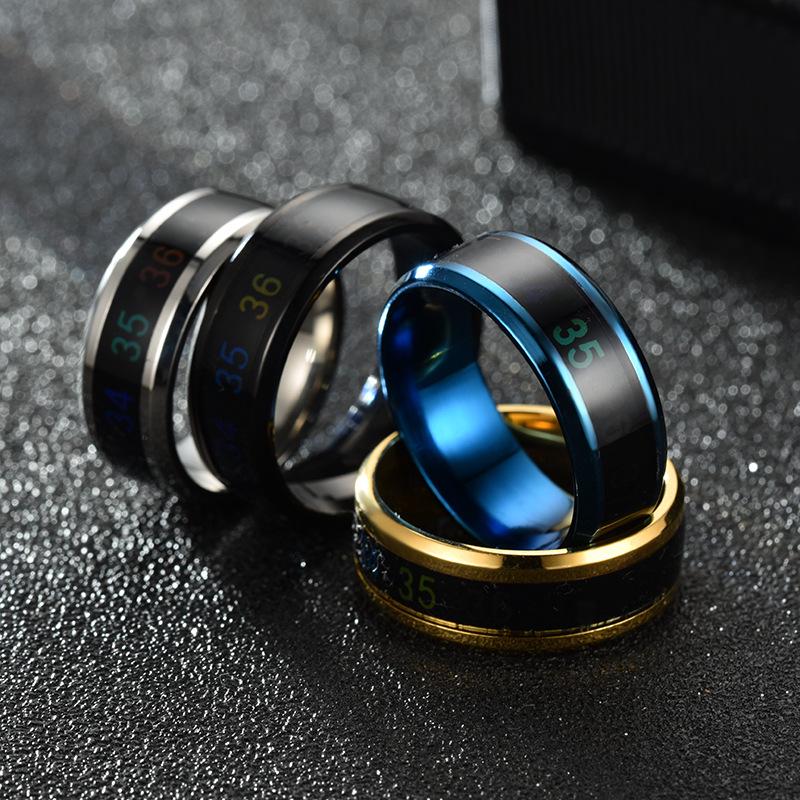 Stainless Steel Smart Temperature-Sensitive Couple Ring with Temperature Display
