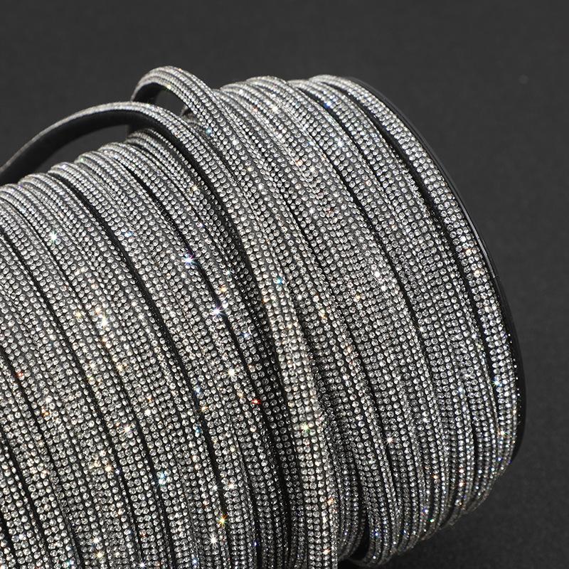 5 Yards 1 Yard Golden/Silver Shiny Crystal Rope DIY Rhinestone Drawstring Hoodie Trouser Replacement String Diamond Trim Cord