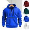 Herbst/Winter Herren Kapuzenpullover mit Reißverschluss und lockerer, elastischer Manschette und Kordelzug, warmer Pullover, mittellanges Hip-Hop-Oberteil in Volltonfarbe für den Sport und den Alltag
