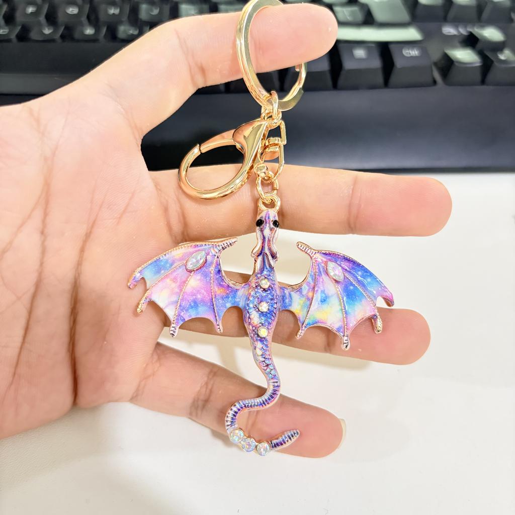 Fantasy Dragon Enamel Set Wyvern Bag Pendant Car Key Accessories Gift Bag Charm