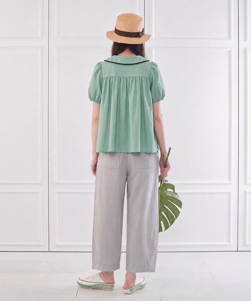 LBYL Light Gray Twill Back Elastic Daily Pants