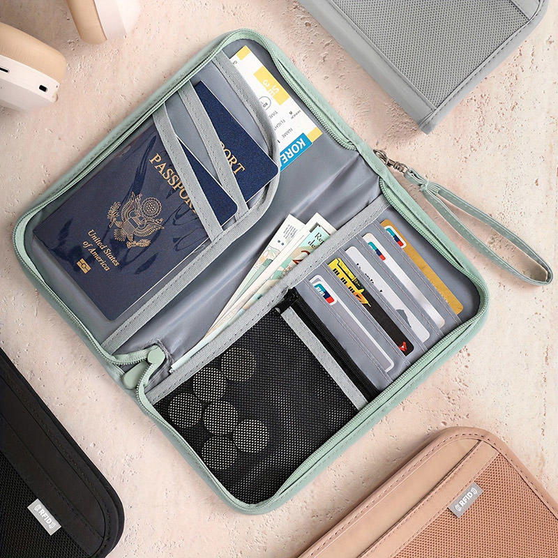 Large Capacity Portable Travel Boarding Passport Holder Wallet Multifunctional Document Organizer Credit Cards Case for Women Men