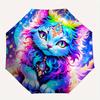 1pc Handsome Cat Automatic Opening and Closing Cartoon Umbrella - Lightweight 3-Fold Design, Suitable for Fans, Travel, Daily Use - Official
