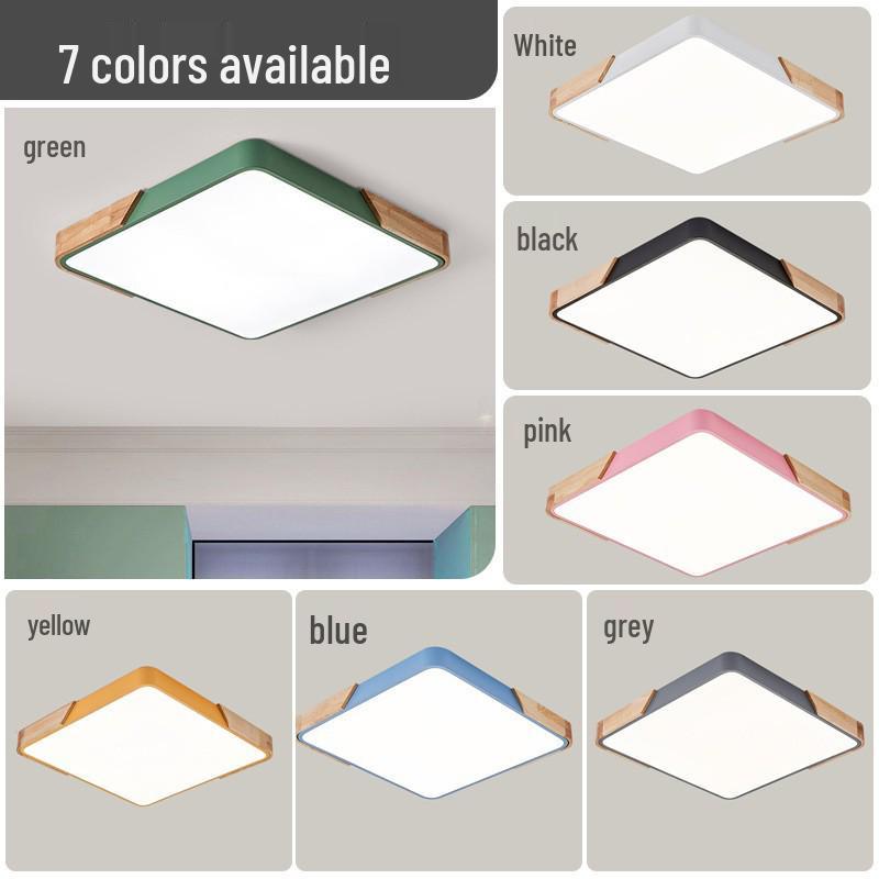 "Nordic Modern LED Ceiling Lamp for Bedroom and Living Room - Creative Square Macaron Design"