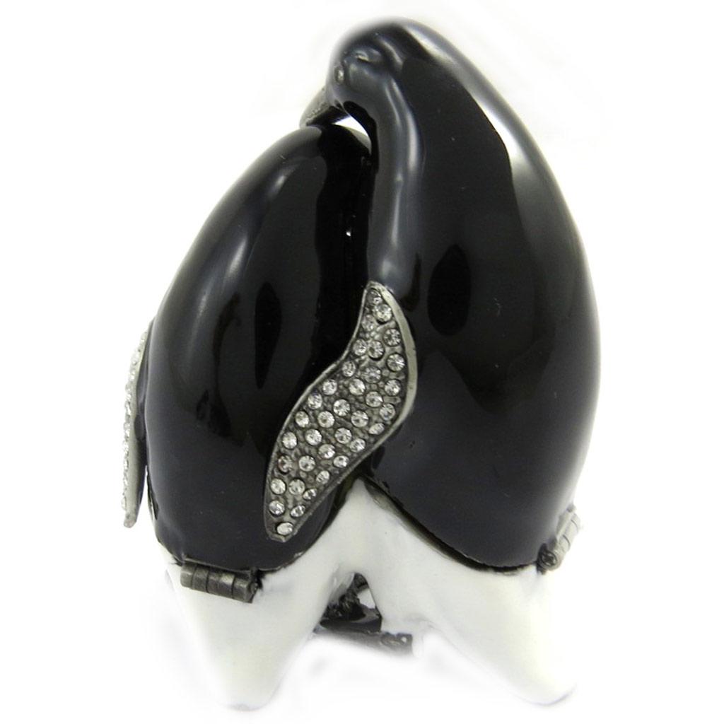Les Trésors De Lily [L9212] - Coffret à Bijoux 'Couple Pingouins' noir blanc orange