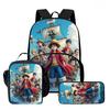 15 Inch One Piece Lightweight 3PCS School Backpack Set with Front Pocket, Lunch Bag, Pencil Case, Unisex for Boys Girls Age 6-10