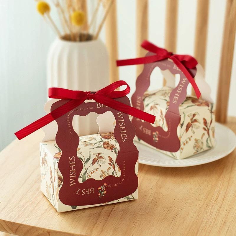 

WTEMPO 20 шт. креативные роскошные свадебные ручные коробки для конфет, коробки для упаковки шоколада/печенья/мелких предметов с лентой, складные подарочные коробки для праздников и вечеринок 20pcs*large красный