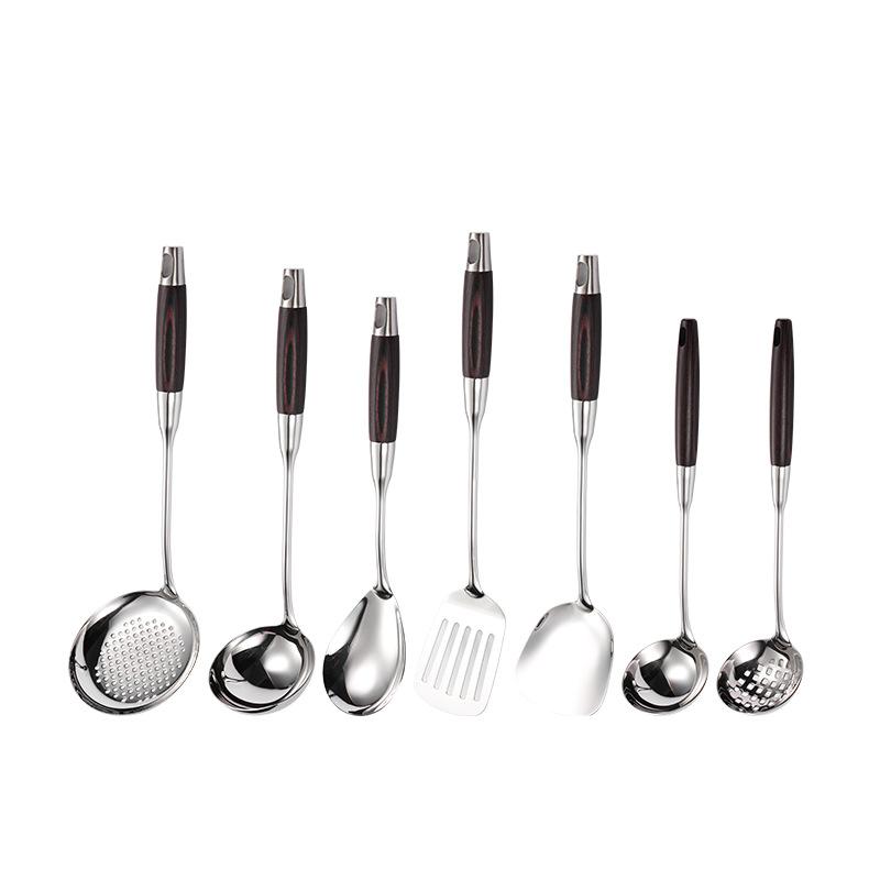 316 Stainless Steel Black Color Wood Multi-specification Spatula Kitchen Utensils Cooking Spoon Spatula Rosewood Bright Housewarming Gift
