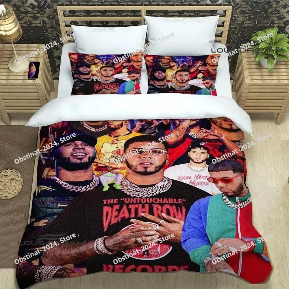 Rapper Anuel AA Bedding Set Printed Bed Set With Pillowcase Bed Duvet Cover Soft Single Double Queen Super King Size luxury gift
