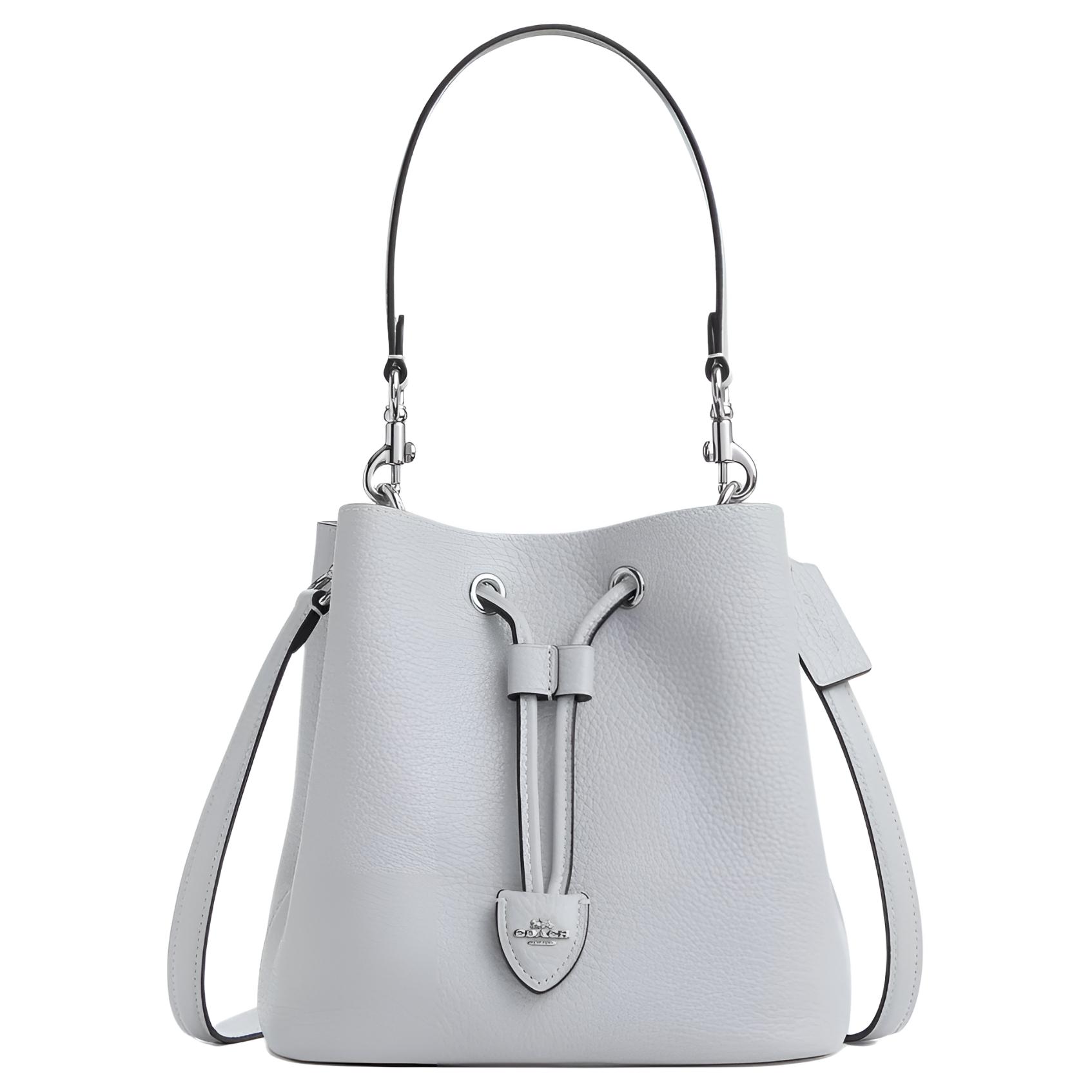 

Coach Rowan 21 Logo Double-Sided Pebble Leather Printed Coated Canvas Crossbody Bag Small Women bags Ice-Blue CBH06-SVNB9 Gift Box Set (Basic Set+Black Box)