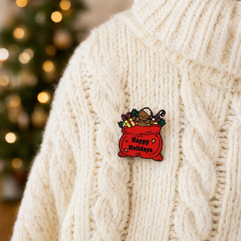 Cartoon Christmas Brooch Christmas Outfit Pin Christmas Santa Claus Brooch Cartoon Xmas Tree Enamel Pin Bell for Clothes
