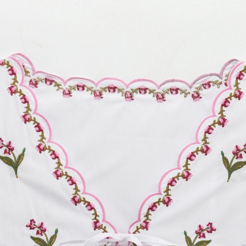 Jnleaog Autumn New Women's Clothing Fashion Style Stylish Florals Embroider Poplin Tops 1281793