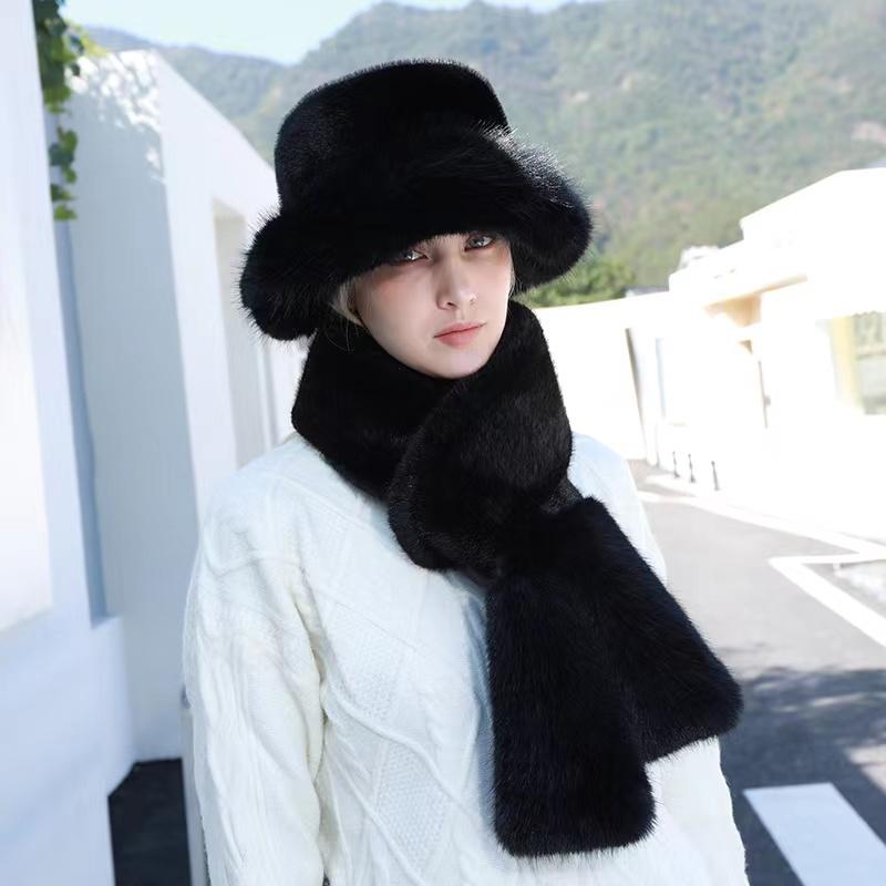 Thicken Hat New Style Ladies Fur Ball Plus Velvet Warm Hood Outdoor Autumn And Winter Cold-Proof Fashion Cute Woolen