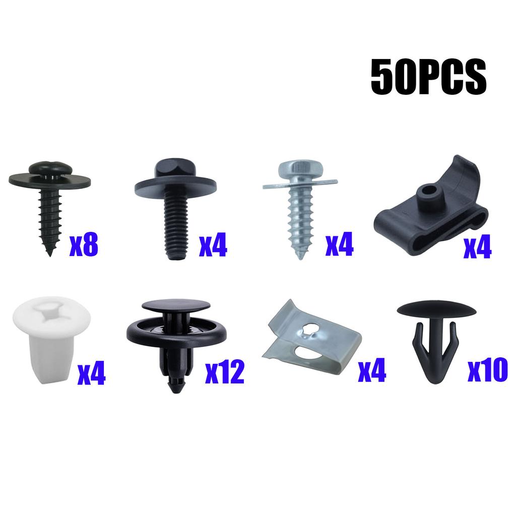 50PCS Engine Under Cover Clips Fastener Screws Fender Liner Clip Hood Bumper Retainer for Toyota Corolla RAV4 Highlander Lexus