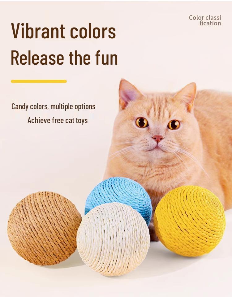 Extra Large Sisal Cat Toy: Durable Teething & Claw Grinding Ball, Bite-Resistant & Perfect for Kittens - New Arrival with Free Shipping