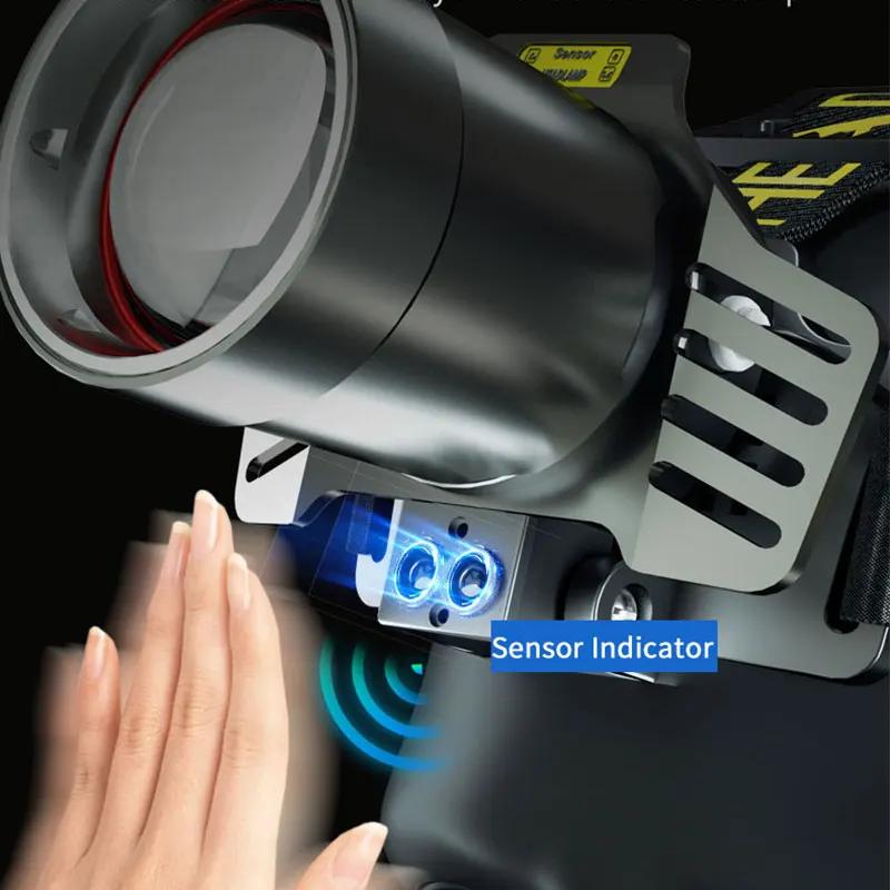 Dual Laser Rechargeable Head Flashlight Led Headlamp High Power Headlight Waterproof  Super Bright Head Torch