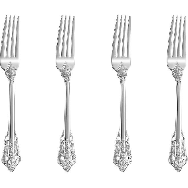 KEAWELL Luxury 5.9  Appetizer Forks, 18/10 Stainless Steel, Set of 4, Gorgeous Cocktail Forks/Dessert Forks (Gold Accent)